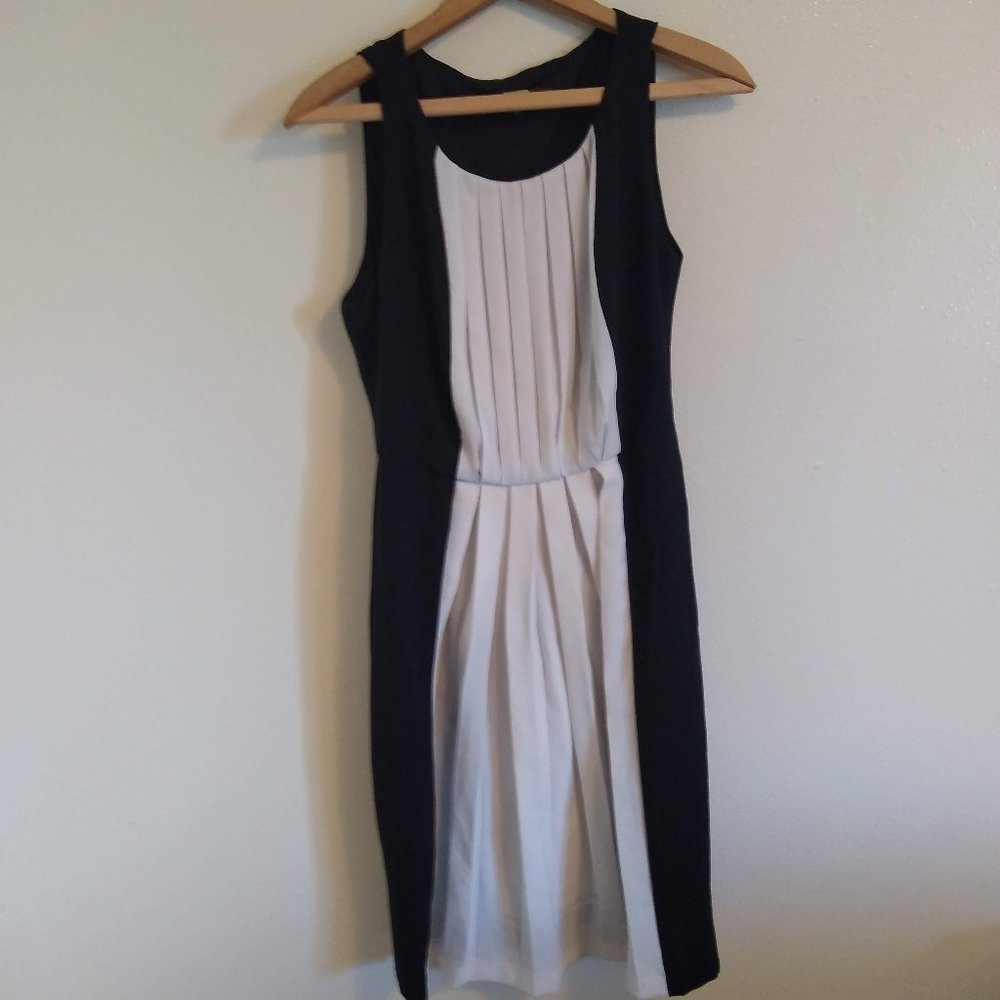 Eva Franco Black and White Pleated Dress